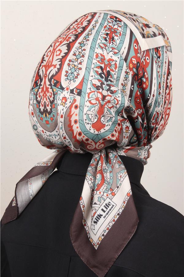 Silk Lıfe Soft Pamuk Eşarp 4127-1 Kahve 