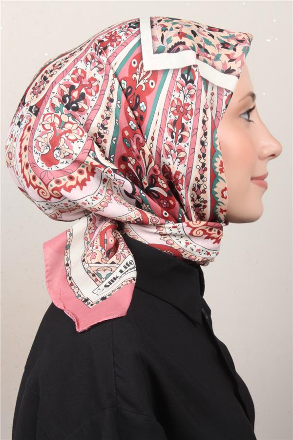 Silk Life Soft Pamuk Eşarp 4127-10 Gül Kurusu 