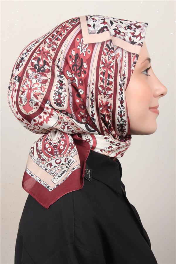 Silk Life Soft Pamuk Eşarp 4127-11 Bordo 