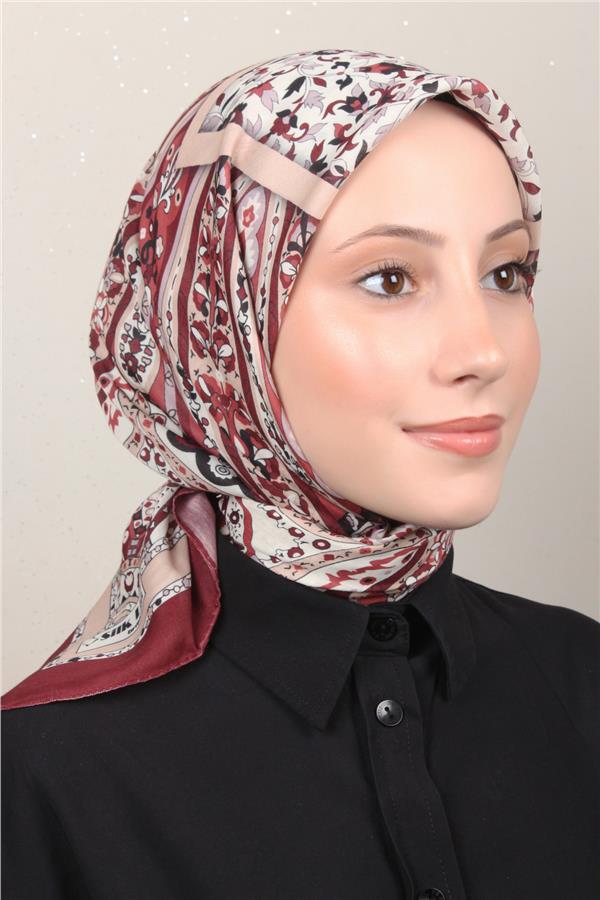 Silk Life Soft Pamuk Eşarp 4127-11 Bordo 
