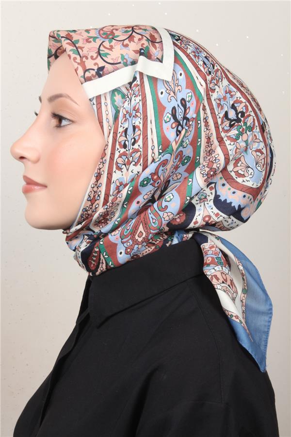 Silk Life Soft Pamuk Eşarp 4127-4 Kot Mavisi 