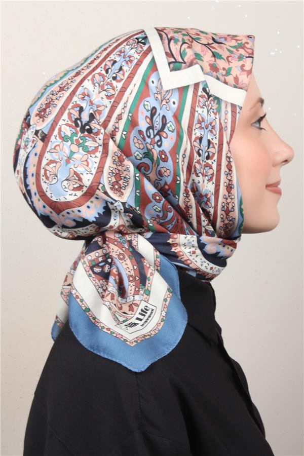 Silk Life Soft Pamuk Eşarp 4127-4 Kot Mavisi 
