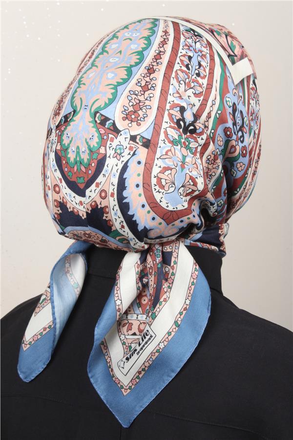 Silk Life Soft Pamuk Eşarp 4127-4 Kot Mavisi 