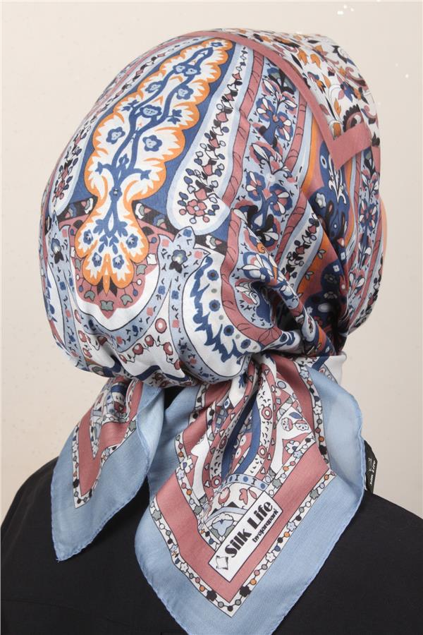 Silk Life Soft Pamuk Eşarp 4127-5 İndigo 