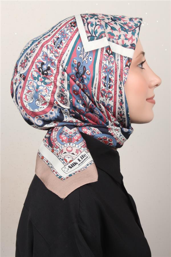 Silk Life Soft Pamuk Eşarp 4127-6 Sütlü Kahve 