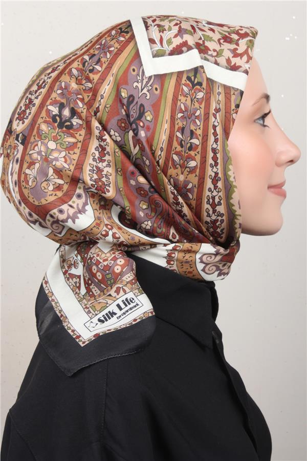 Silk Life Soft Pamuk Eşarp 4127-8 Siyah 