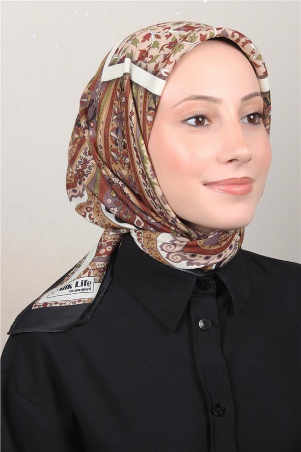 Silk Life Soft Pamuk Eşarp 4127-8 Siyah 