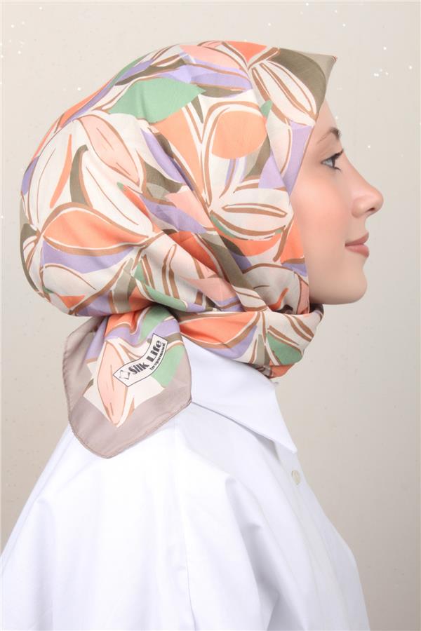 Silk Life Soft Pamuk Eşarp 4128-11 Toprak 