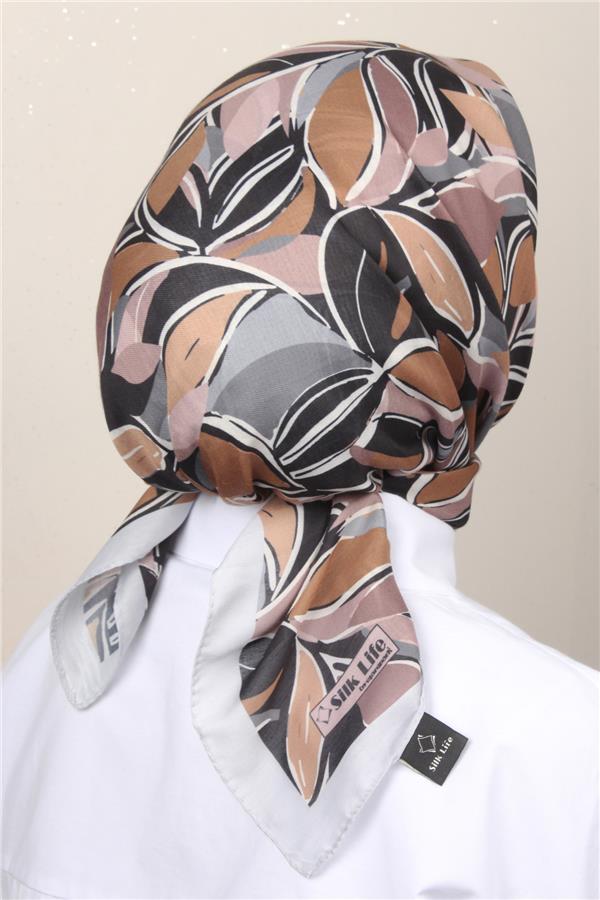 Silk Life Soft Pamuk Eşarp 4128-6 Gri 