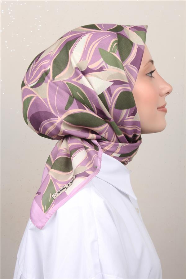 Silk Life Soft Pamuk Eşarp 4128-7 Lila 