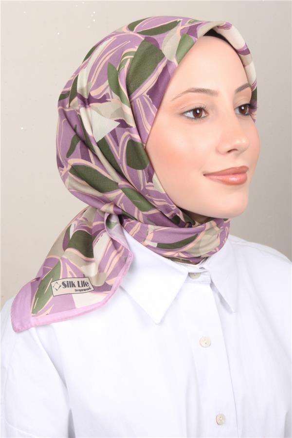 Silk Life Soft Pamuk Eşarp 4128-7 Lila 