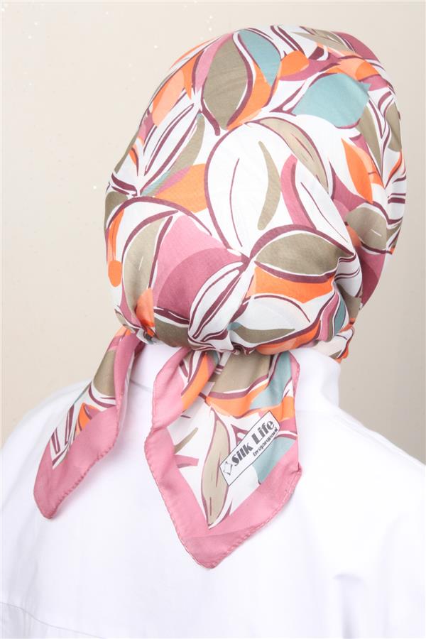 Silk Life Soft Pamuk Eşarp 4128-8 Gül Kurusu 
