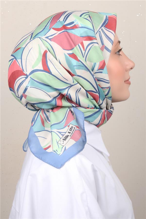 Silk Life Soft Pamuk Eşarp 4128-9 İndigo