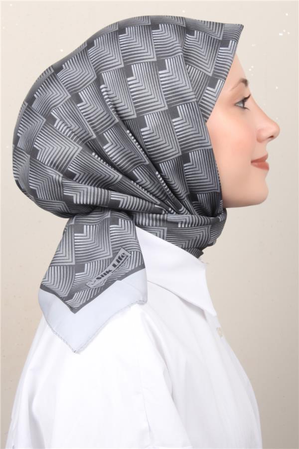Silk Life Soft Pamuk Eşarp 4129-1 Gri 