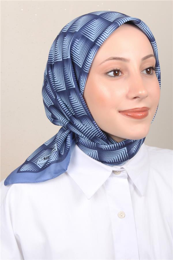 Silk Life Soft Pamuk Eşarp 4129-16 Kot Mavisi