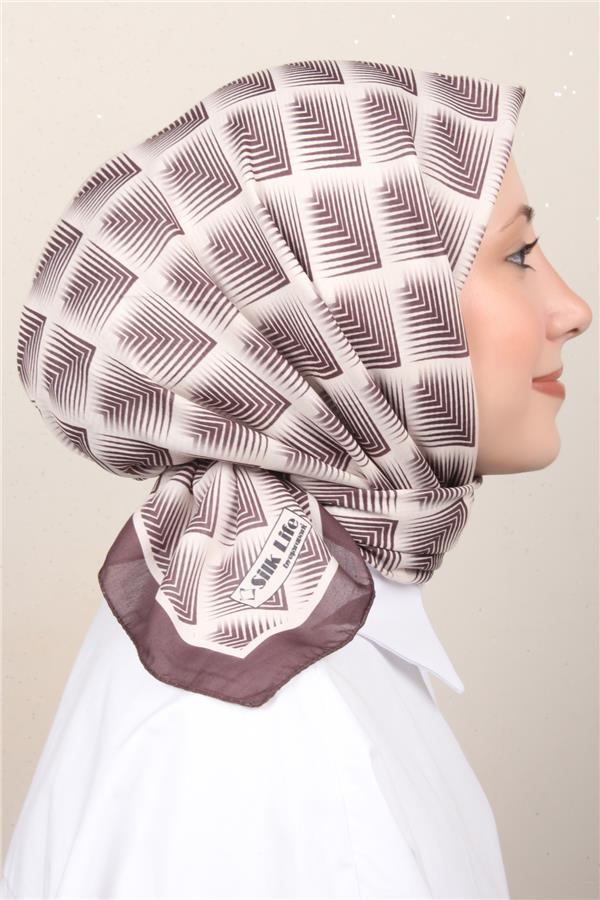Silk Life Soft Pamuk Eşarp 4129-3 Kahve