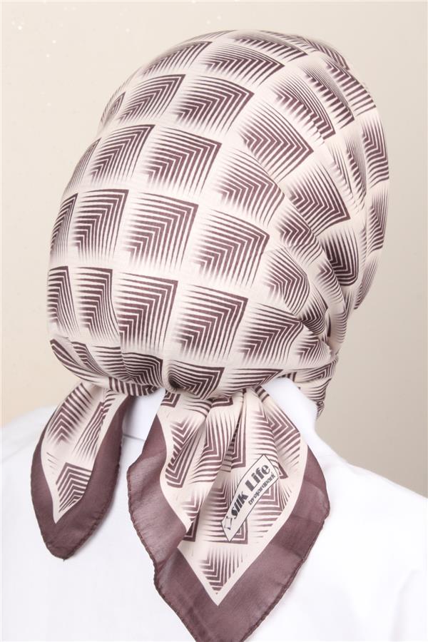 Silk Life Soft Pamuk Eşarp 4129-3 Kahve