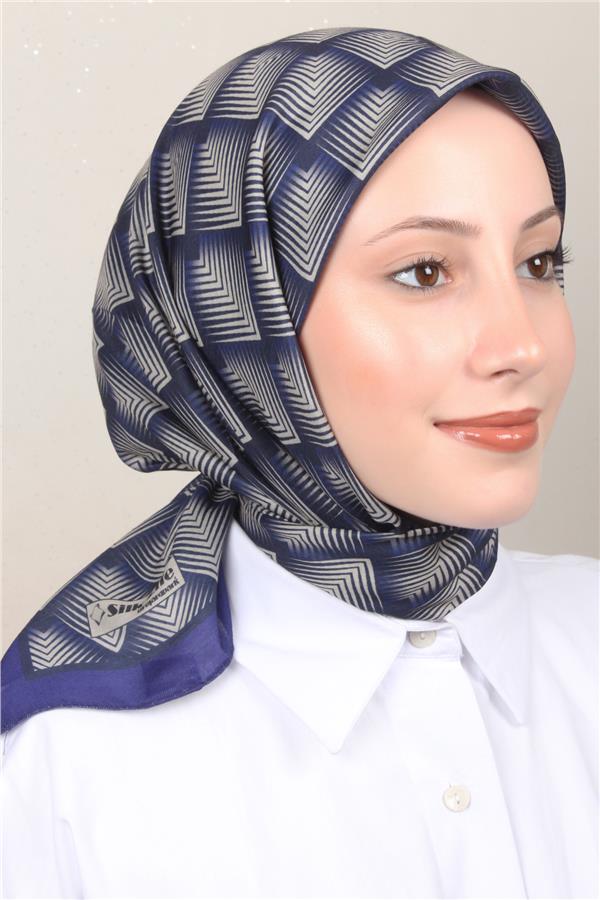 Silk Life Soft Pamuk Eşarp 4129-9 Saks