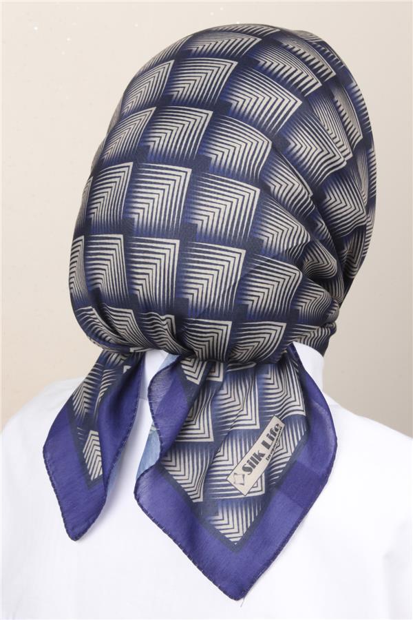 Silk Life Soft Pamuk Eşarp 4129-9 Saks