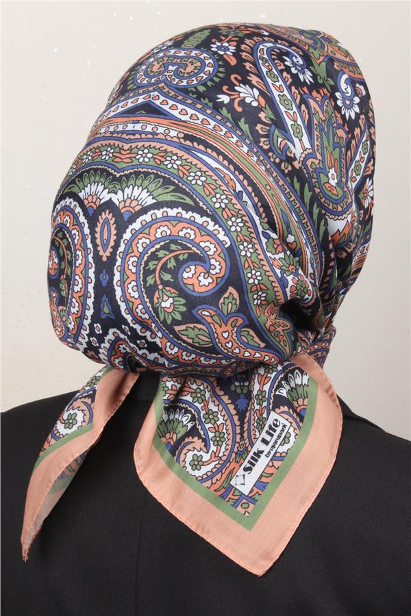 Silk Life Soft Pamuk Eşarp 4130-1 Taba 