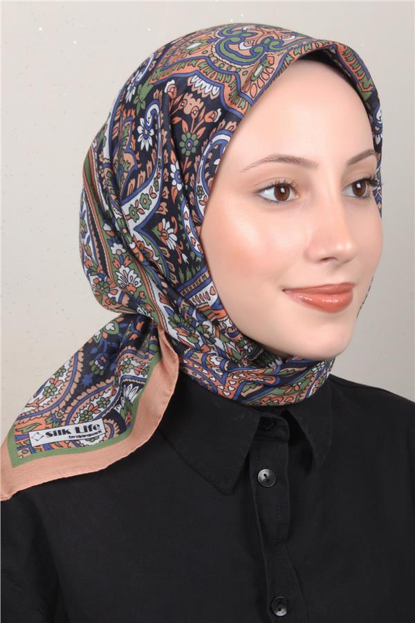 Silk Life Soft Pamuk Eşarp 4130-1 Taba 