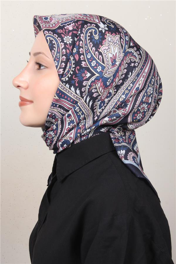 Silk Life Soft Pamuk Eşarp 4130-2 Lacivert