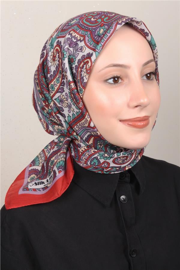 Silk Life Soft Pamuk Eşarp 4130-4 Kırmızı