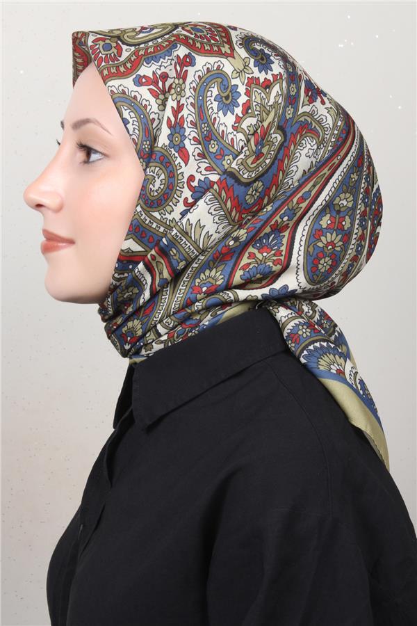 Silk Life Soft Pamuk Eşarp 4130-6 Yeşil 