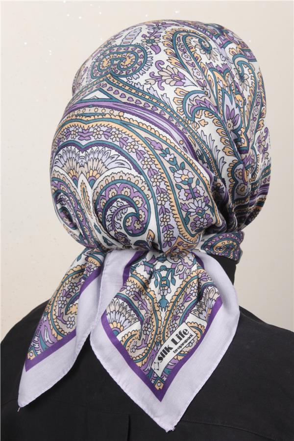 Silk Life Soft Pamuk Eşarp 4130-7 Lila