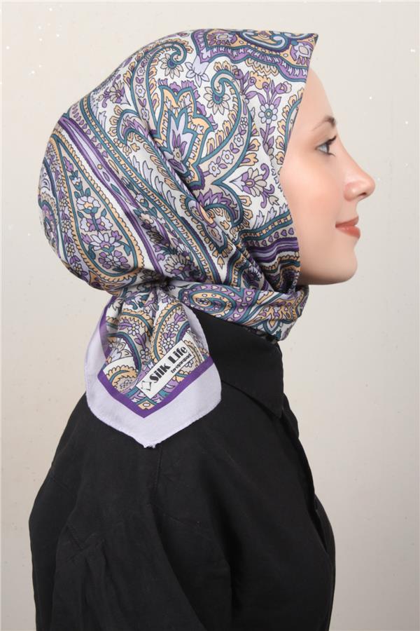 Silk Life Soft Pamuk Eşarp 4130-7 Lila
