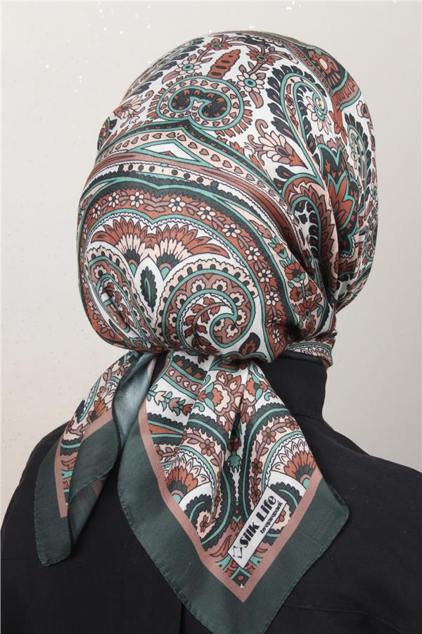 Silk Life Soft Pamuk Eşarp 4130-10 Zümrüt
