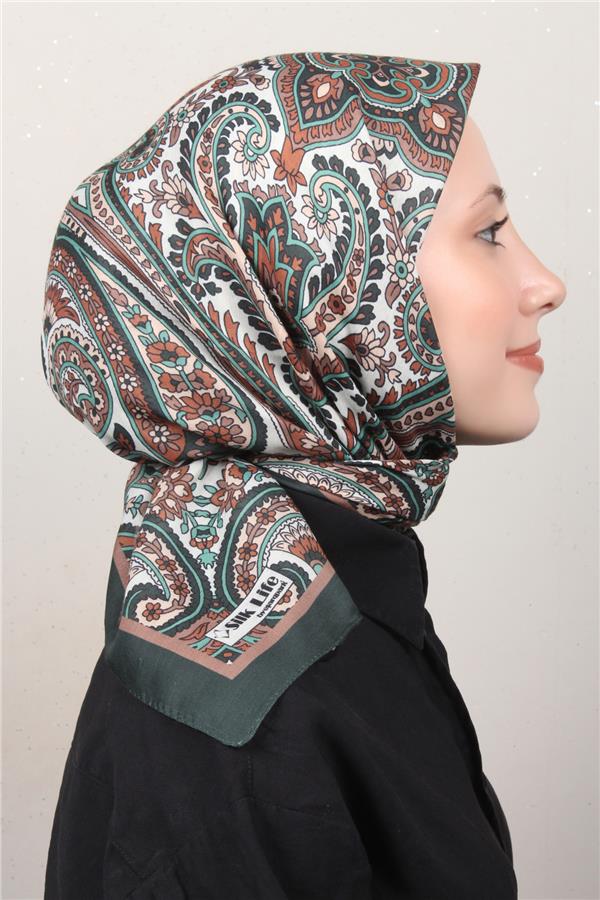 Silk Life Soft Pamuk Eşarp 4130-10 Zümrüt