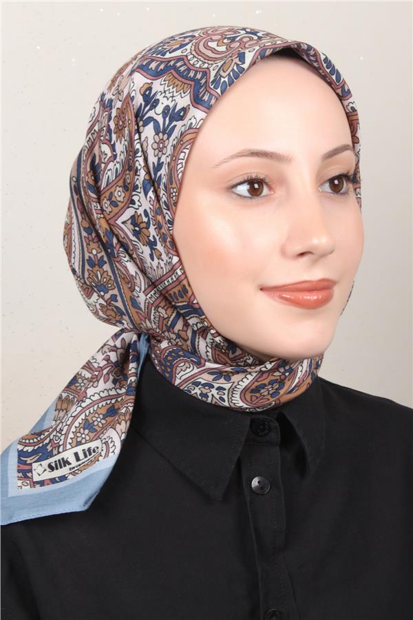 Silk Life Soft Pamuk Eşarp 4130-11 İndigo
