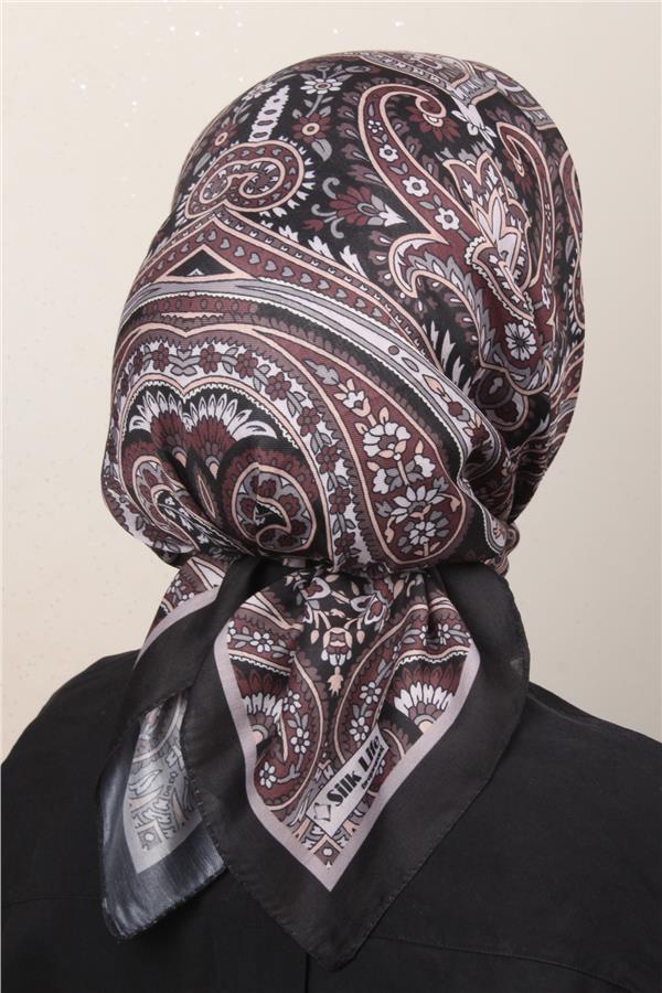 Silk Life Soft Pamuk Eşarp 4130-12  Siyah 