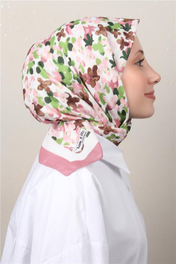 Silk Life Soft Pamuk Eşarp 4131-10 Pembe 
