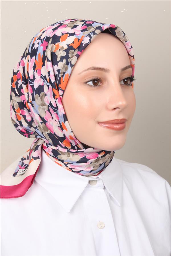 Silk Life Soft Pamuk Eşarp 4131-4 Fuşya