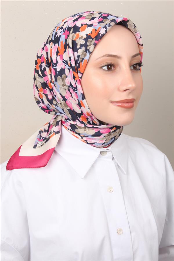 Silk Life Soft Pamuk Eşarp 4131-4 Fuşya