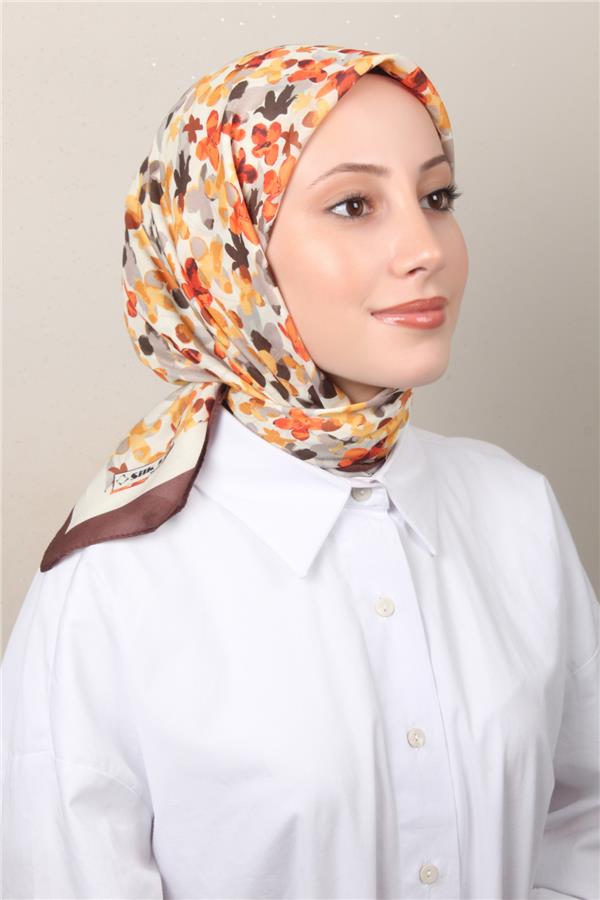 Silk Life Soft Pamuk Eşarp 4131-5 Kahve 