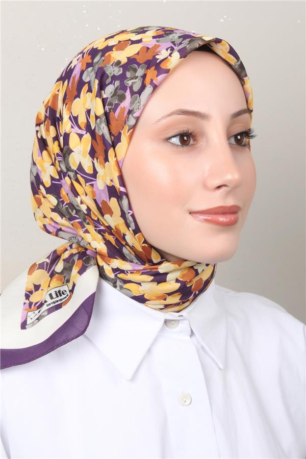 Silk Life Soft Pamuk Eşarp 4131-7 Mor