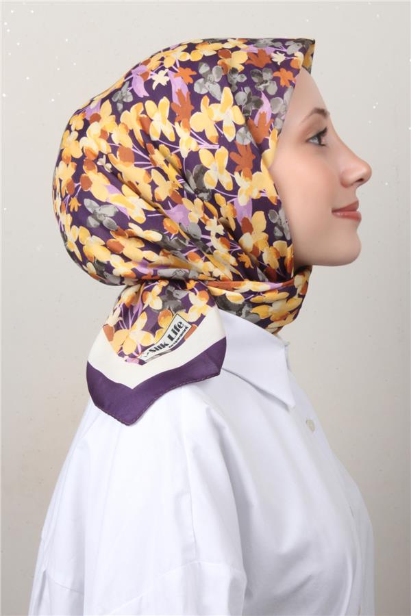 Silk Life Soft Pamuk Eşarp 4131-7 Mor