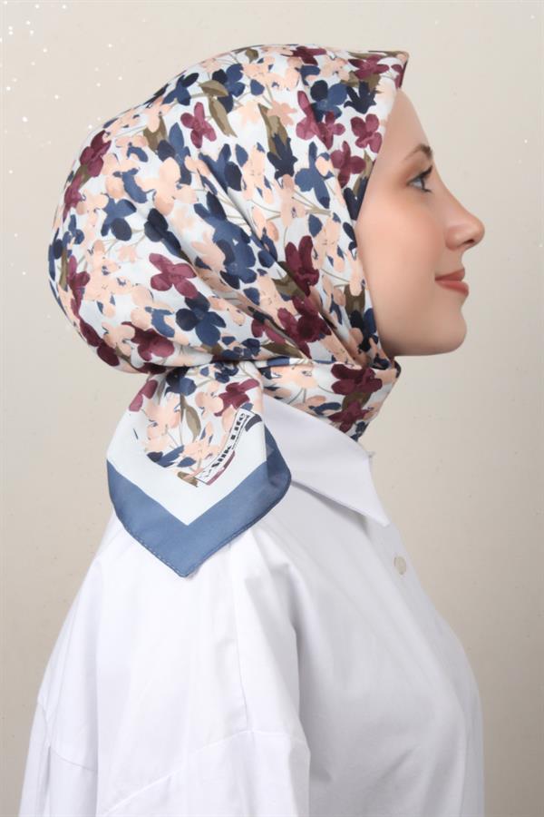 Silk Life Soft Pamuk Eşarp 4131-9 İndigo