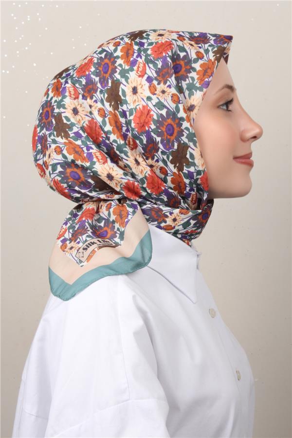 Silk Life Soft Pamuk Eşarp 4132-1 Su Yeşili 