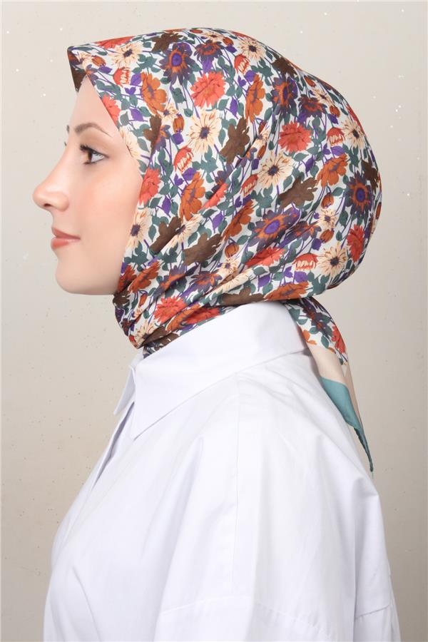 Silk Life Soft Pamuk Eşarp 4132-1 Su Yeşili 