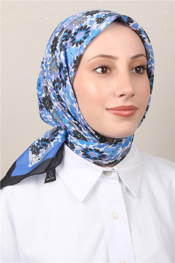 Silk Life Soft Pamuk Eşarp 4132-10 Siyah 