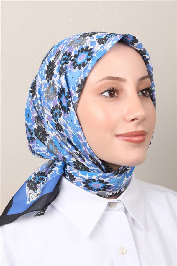 Silk Life Soft Pamuk Eşarp 4132-10 Siyah 