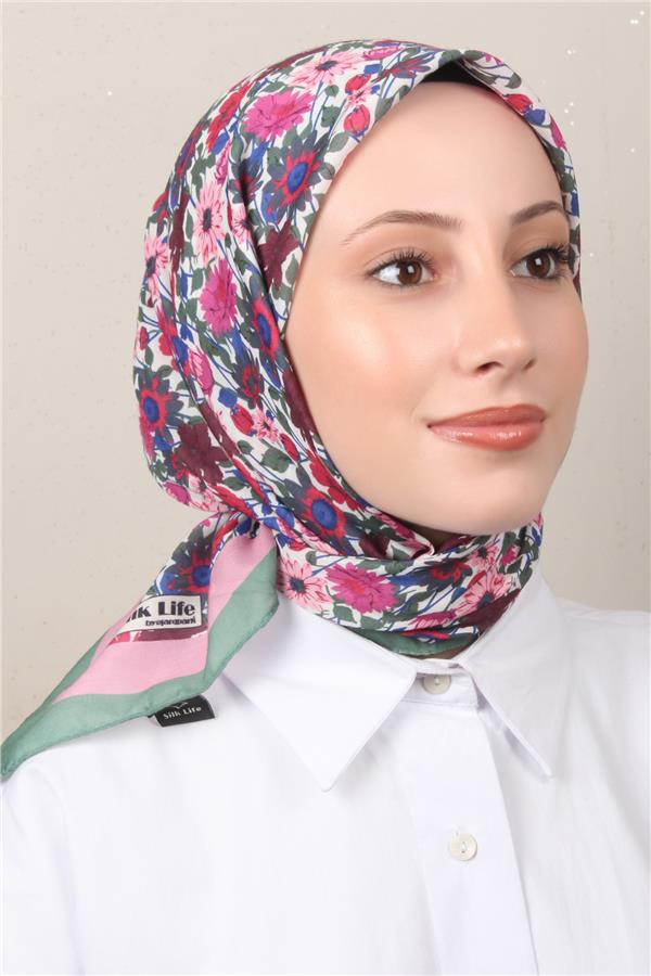 Silk Life Soft Pamuk Eşarp 4132-5 Mint Yeşili 