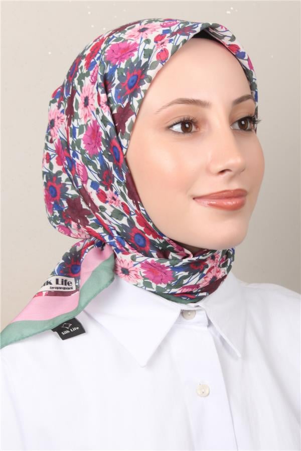 Silk Life Soft Pamuk Eşarp 4132-5 Mint Yeşili 