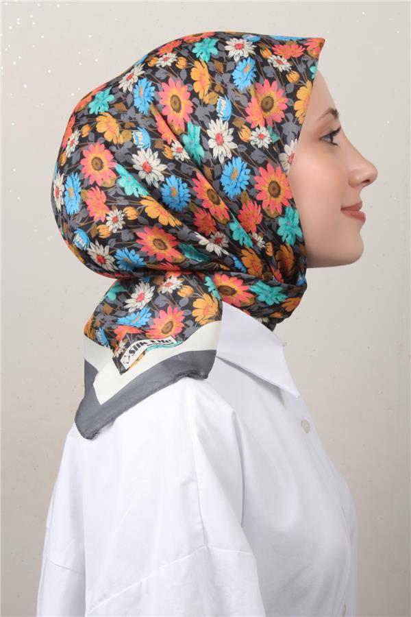 Silk Life Soft Pamuk Eşarp 4132-7 Gri