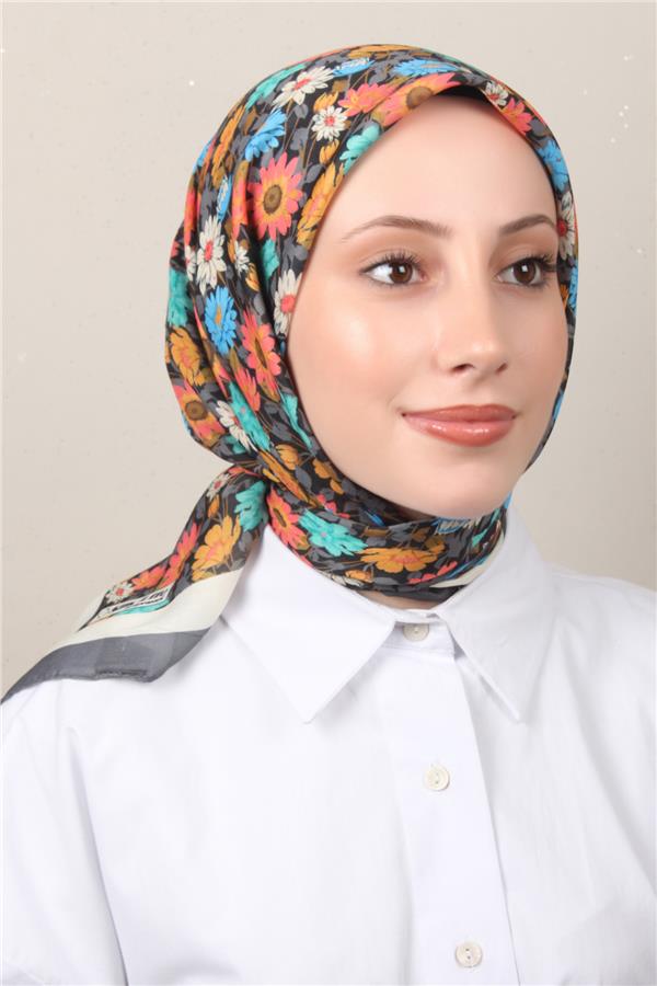 Silk Life Soft Pamuk Eşarp 4132-7 Gri