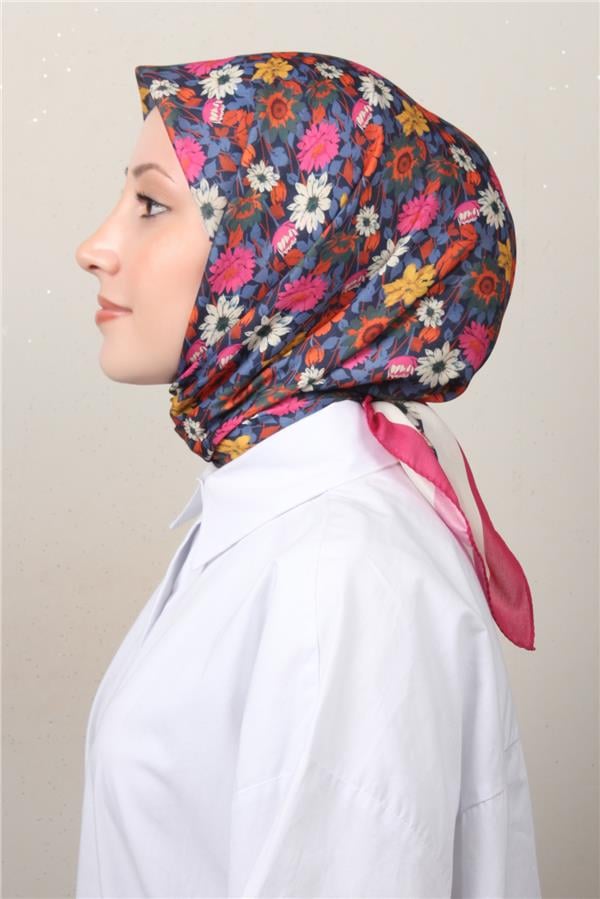 Silk Life Soft Pamuk Eşarp 4132-8 Fuşya